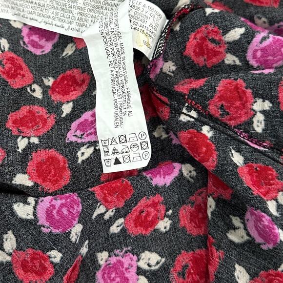 Zara Red Pink and Black Floral Print Maxi Dress size Small Rose - Picture 11 of 11